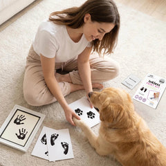3 Pack Inkless Baby Hand & Footprint + Pet Paw Print Kit with Display Frame | Newborn & Pet Keepsake Gift