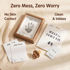 Inkless Baby Hand & Footprint Kit with Wooden Frame | Hello World Birth Record Keepsake & Baby Shower Gift (3 Pack)