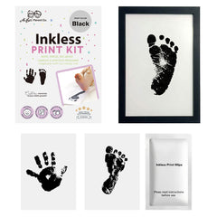3 Pack Inkless Baby Hand & Footprint Kit with Single-Page Display Frame | Newborn Keepsake & Baby Shower Gift