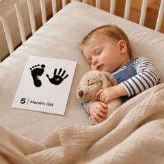 14 Pack Baby Inkless Milestone Cards Hand Casting Kit Ink Print Hand and Footprint Kit Dog or Cat Pet Paw Print Kit Baby Newborn Footprint Kit
