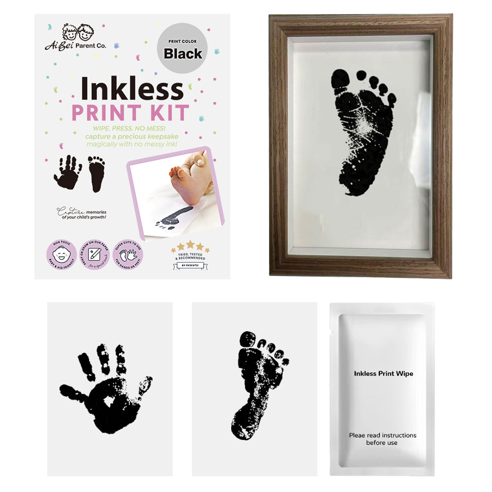3 Pack Inkless Baby Hand & Footprint Kit with Display Frame | Newborn Keepsake & Baby Shower Gift