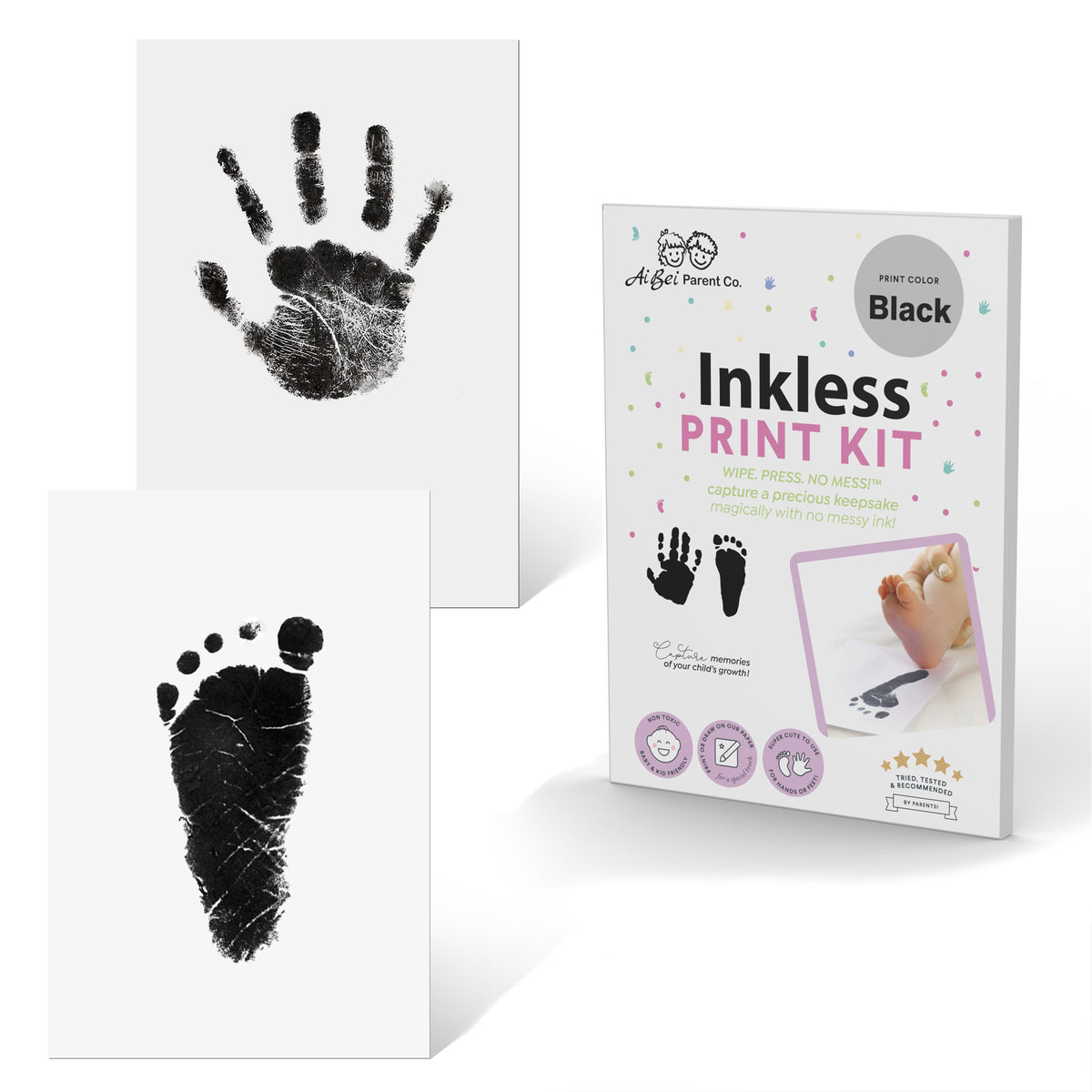 Inkless Baby Hand & Footprint Kit | Newborn Keepsake & Baby Shower Gift (2 Pack)