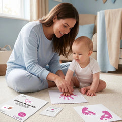 2 Pack Inkless Baby Hand & Footprint Kit – Pink Print Color | Newborn Keepsake & Baby Shower Gift