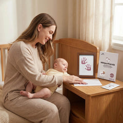 3 Pack Inkless Baby Hand & Footprint + Pet Paw Print Kit with Rustic Wood Frame | Bronze Keepsake Gift