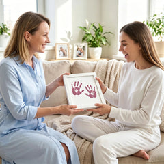 3 Pack Inkless Baby Hand & Footprint + Pet Paw Print Kit with White Simple Frame | Bronze Keepsake Gift