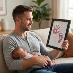 3 Pack Inkless Baby Hand & Footprint + Pet Paw Print Kit with Black Minimalist Frame | Bronze Keepsake Gift