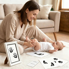 Inkless Baby Hand & Footprint Kit | Milestone Cards, Keepsake & Photography Props Baby Shower Gift Set (7 Pack)