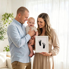 3 Pack Inkless Baby Hand & Footprint Kit with Minimalist White Display Frame | Newborn Keepsake & Baby Shower Gift
