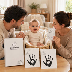 Inkless Baby Hand & Footprint Kit | Milestone Cards, Keepsake & Photography Props Baby Shower Gift Set (7 Pack)