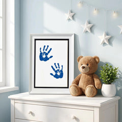 3 Pack Inkless Baby Hand & Footprint + Pet Paw Print Kit with White Frame & Black Mat | Blue Keepsake Gift