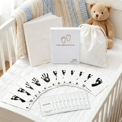 Little Lullaby Inkless Milestone Cards – 15 Pack Baby Hand & Footprint Kit