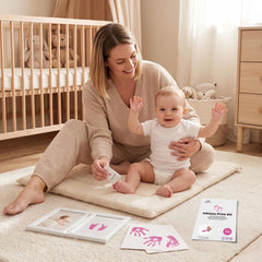 3 Pack Inkless Baby Hand & Footprint Kit with White Folding Dual Frame | Photo & Print Newborn Keepsake Gift (Pink)